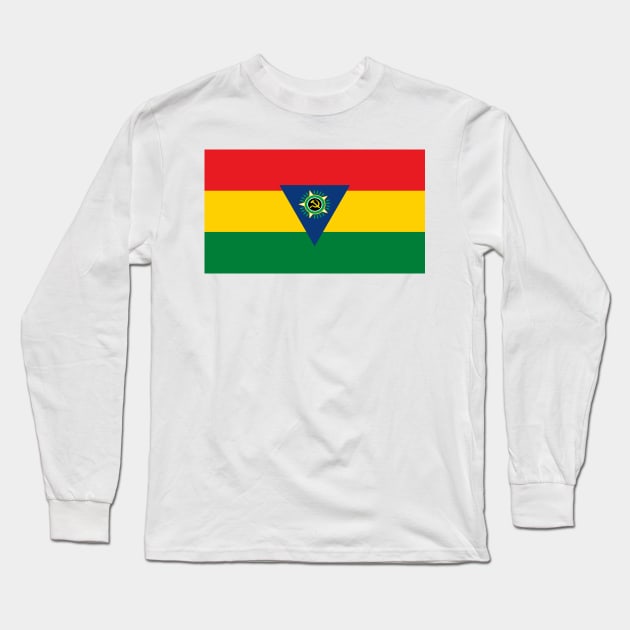 Socialist Tropican flag (iteration 2) Long Sleeve T-Shirt by RevolutionToday